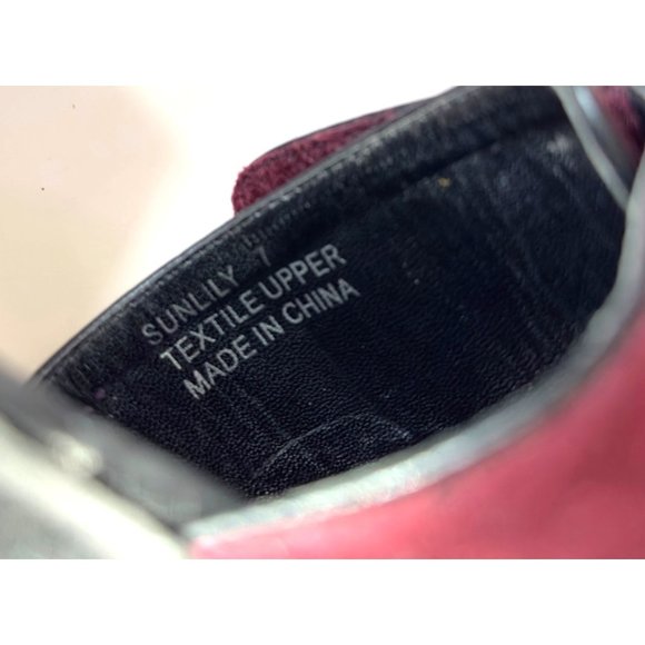 N.Y.L.A. Sandals Sunlily Women's Size 7 Burgundy Mules Chunky Platform Heel - Picture 7 of 7